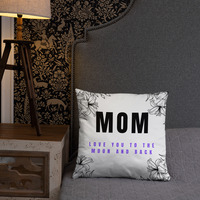 Express Your Love with our 'Mom, Love You to the Moon and Back' Basic Pillow! - Thumbnail 8