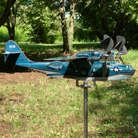 Wind spinner aircraft faithful reproduction of the Catalina Snafu Snatchers in stainless steel and ball bearings - Thumbnail 1