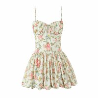Tie-waist printed mini camisole dress - Thumbnail 2