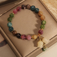 Natural Stone Bracelet Fashion Small Bell Orchid Pendant As Gift For Girlfriend  - Thumbnail 3
