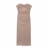 Elegant Tulle Printed Bandeau Dress - Thumbnail 2