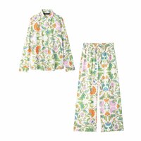 Casual Printed Poplin Shirt + Pants Set - Thumbnail 5