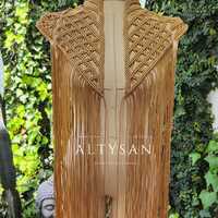 Boho Cape, Festival Outfit, Burningman Outfit, Macrame Vest. - Thumbnail 3