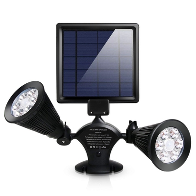 Solar lights outdoor solar power motion sensor spotlights 2000lm security lights w/ dual head 360? rotatable ip44 wall lights garden garage driveway