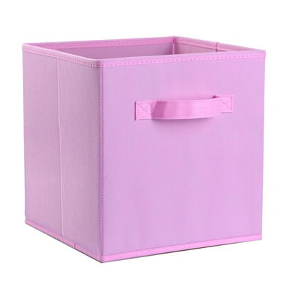 4 Pack Foldable Storage Cube Bins Cloths Closet Space Organizer Basket Shelves Box for Clothes Toys Books Cabinet-Pink