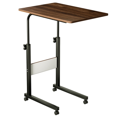 C Side Table Laptop Table Small Slim Snack Side Table for Couch Bed Sofa for Small Spaces Living Room Bedroom-Brown-60 x 40cm
