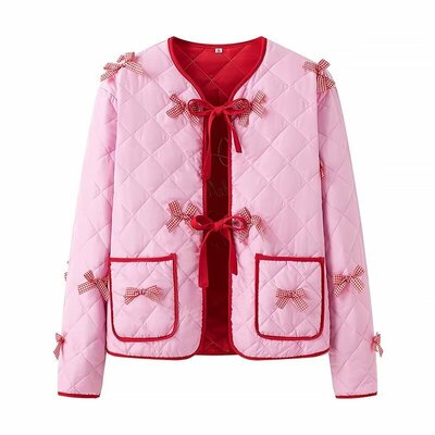 Street bow embroidered quilted cotton jacket - Thumbnail 5