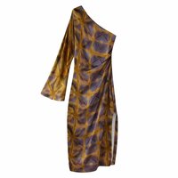 Street Fashion Printed Asymmetric Dress - Thumbnail 2