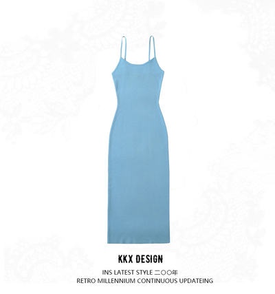 V-neck knitted hottie suspender dress