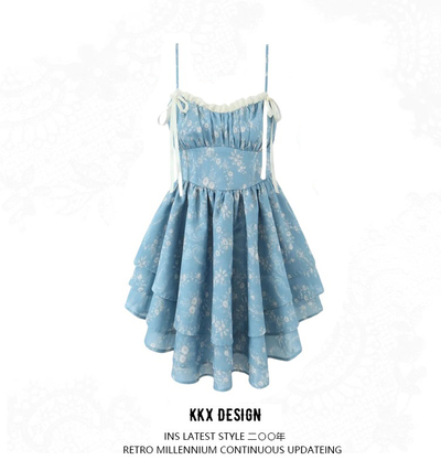 V-neck lace trim dress