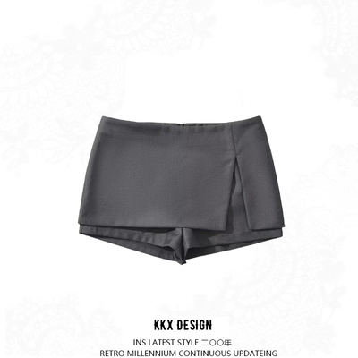 Sexy low waist suit skirt retro design side slit anti-exposure hip miniskirt