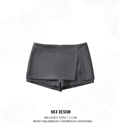 Sexy low waist suit skirt retro design side slit anti-exposure hip miniskirt