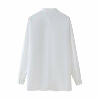 Versatile solid color lapel single-breasted long-sleeved sequin embroidered shirt - Thumbnail 1