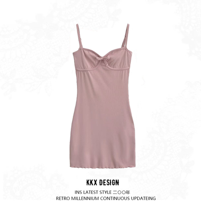 Bow tie slim dress - Thumbnail 4