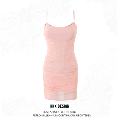 Mini skirt backless sexy waist mesh hip skirt
