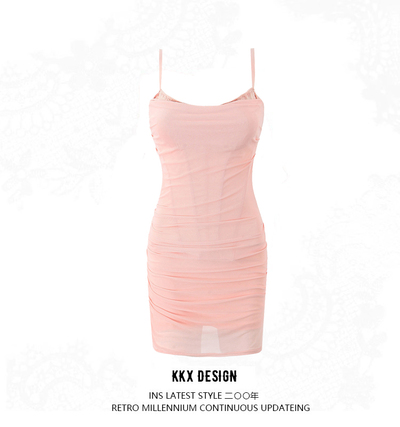 Mini skirt backless sexy waist mesh hip skirt