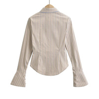 Vintage Lapel Tie Striped Shirt - Thumbnail 1