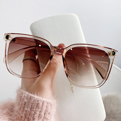 vintage square sun glasses female big frame gradient shades sunglasses