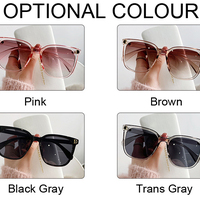  Vintage Square Sun Glasses Female Big Frame Gradient Shades Sunglasses - Thumbnail 1