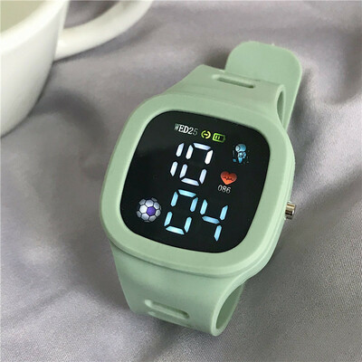  Silicone Electronic Wristwatch Watch Led Digital Sports Watch For Kids Boys Girls Square Big Dial Waterproof 