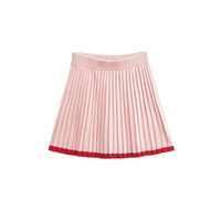V-neck trim single-breasted wear that show knitted cardigan high waist pleated A-line skirt suit - Thumbnail 2