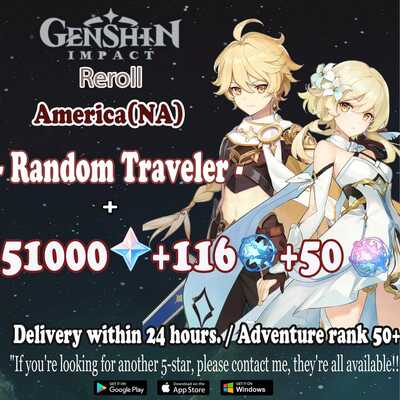 Na delivery within 24 hours | america | 51000+ primogems | genshin impact reroll ar50+