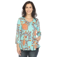 White Mark Women's Vibrant Boho Swing Top - Thumbnail 4