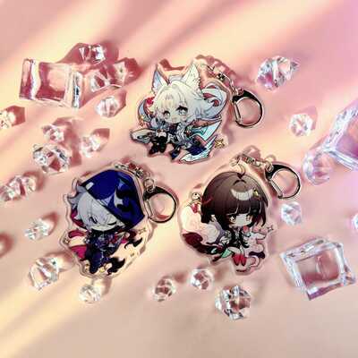 Honkai: star rail character keychains - ultra high quality - feixiao / moze / lingsha - patch 2.5