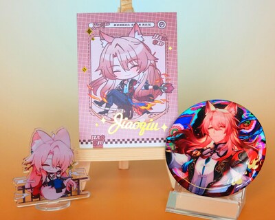 Honkai: Star Rail - Jiaoqiu fan gift 3 item set - Photocard/Standee/Badge - Perfect for Jiaoqiu fans!
