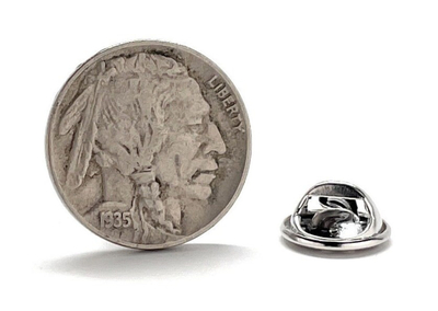 Native American Head Nickel Lapel Pin Minted in 1913-1938 United states Early Coin Enamel Pin Backing  Tie Pin Enamel Pin Backing Groomsmen Gift Pin