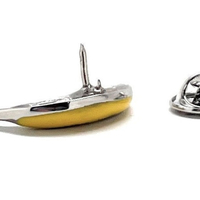 Going Bananas Lapel Pin Silver and Yellow Enamel Pin Banana Fruit Tie Pin Tack Banana Loving Fun Backpack Pin - Thumbnail 2