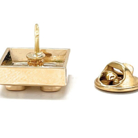 Gold Building Block Lapel Pin Block King Brick Enamel Pin - Thumbnail 2