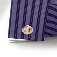 Watch Movement Cufflinks Silver Gold Working Parts Cuff Links - Thumbnail 5