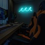 1pc The Wave Vibrant LED Neon Light Sign - Acrylic Backed, USB Powered with Dimmable Switch -4