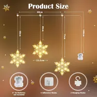 Christmas Snowflakes Window Lights, 3 Pack 36 LEDs Christmas Window Decoration  - Thumbnail 3