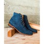 Men’s Handmade Blue Suede Chukka Ankle Boots – Classic Leather Look for Every Occasion-1