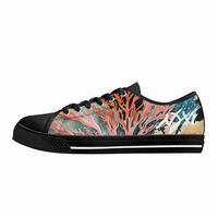 Mens Coral Black Sneakers - Thumbnail 2