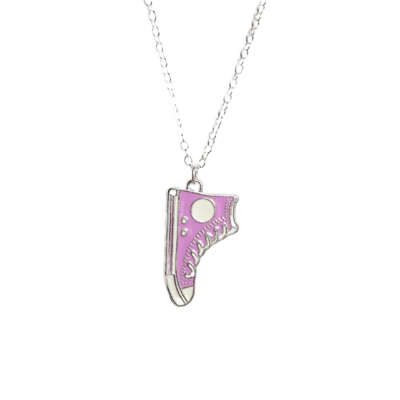 Purple retro hi top sneaker necklace