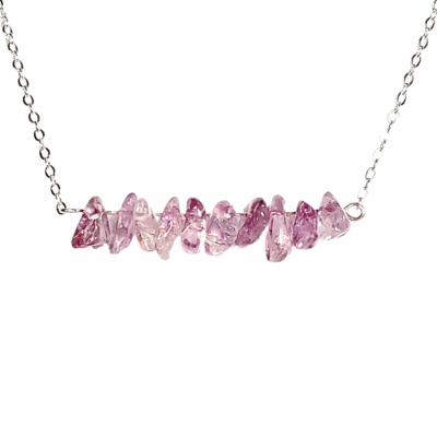 Purple ice flake chip necklace