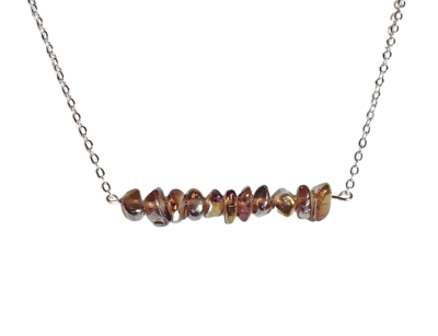 Bronze AB Glass Chip Necklace