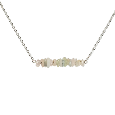 Morganite chip necklace