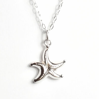 Dainty layering sterling silver starfish necklace