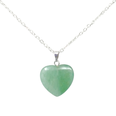 Green aventurine heart necklace