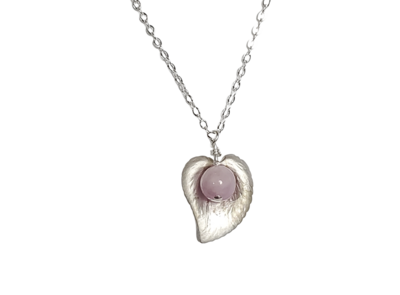 Purple Chalcedony Leaf Necklace