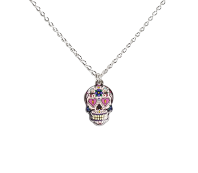 Pink Sugar Skull Necklace