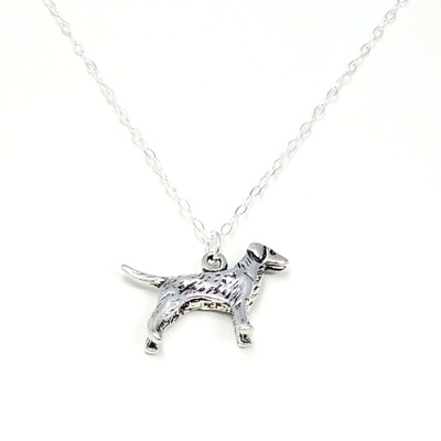 Sterling silver labrador retriever pet necklace