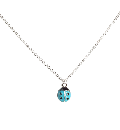 Adjustable Blue Ladybug Necklace Perfect for Layering