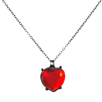 Red faceted heart pendant necklace