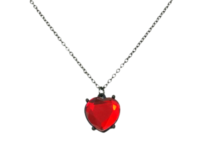 Red Faceted Heart Pendant Necklace
