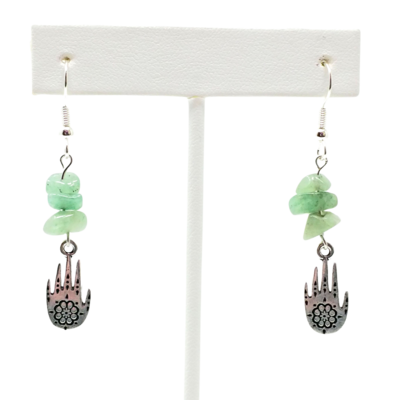 Henna hand and green aventurine earrings - Thumbnail 4